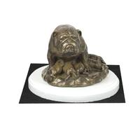 Inglese Bulldog Tipo 2 - Figura Con Uno Cane Su Bianco Base Legno