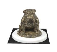 Inglese Bulldog Tipo 3 - Figura Con Uno Cane Su Bianco Base Legno