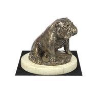Inglese Bulldog Tipo 4 - Figura Con Cane Su Sandigem Marmo Art Dog