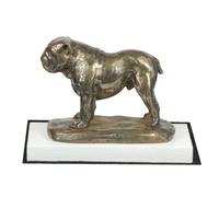 Inglese Bulldog Tipo 4 - Figura Con Uno Cane Su Bianco Base Legno