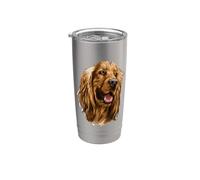 Inglese Cocker Spaniel Acquerello Arte Bicchiere termico in acciaio inox doppia parete