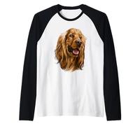 Inglese Cocker Spaniel Acquerello Arte Maglia con Maniche Raglan