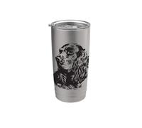 Inglese Cocker Spaniel Silhouette Bicchiere termico in acciaio inox doppia parete