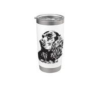 Inglese Cocker Spaniel Silhouette Bicchiere termico in acciaio inox doppia parete