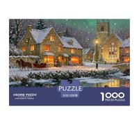 Inglese Cotswolds Village Natale Puzzle in Legno Impermeabile DIY Puzzles Da 1000 Pezzi Per Adulti Impossibili Giochi Educativi