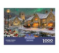 Inglese Cotswolds Village Natale Puzzle in Legno Impermeabile DIY Puzzles Da 1000 Pezzi Per Adulti Impossibili Giochi Di Impegnativi