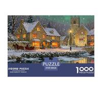 Inglese Cotswolds Village Natale Puzzle in Legno Impermeabile DIY Puzzles Da 1000 Pezzi Regali Per Adulti Impossibili Per Decorazioni Domestiche