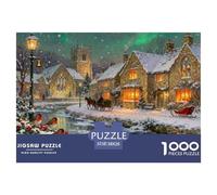 Inglese Cotswolds Village Natale Puzzle in Legno Impermeabile Puzzles Da 1000 Pezzi Regali Per Adulti Impossibili Giochi Educativi