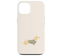 Inglese Crema Bassotto in Maglione A Strisce Illustrazione Custodia per iPhone 13