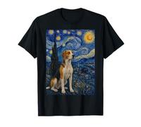 Inglese Foxhound Cane Van Gogh Notte Stellata Maglietta