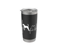 Inglese Foxhound Dog Heartbeat ECG I miei cani sono il mio cardio Bicchiere termico in acciaio inox doppia parete