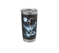 Inglese Pointer Howling to the Moon Retro 90's Dog Bicchiere termico in acciaio inox doppia parete
