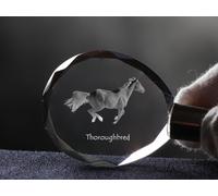 Inglese Purosangue, Cavallo Cristallo Rotondo Portachiavi, Crystal Animals