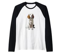 Inglese Setter Dog Illustrazione Maglia con Maniche Raglan
