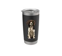 Inglese Springer Spaniel Dog Illustrazione Bicchiere termico in acciaio inox doppia parete