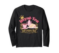 Inglese Tea Party Royalty Pun Tea Lovers Divertente Maglia a Manica