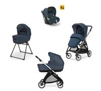 Inglesina - Trio Electa Con Seggiolino Auto Darwin Isize, Hudson Blue Con Telaio Silver Black