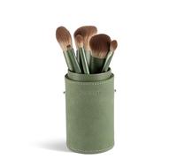 INGLOT Brush Tube Makeup Set - 6 pennelli sintetici professionali in un'elegante borsa da viaggio verde | ideali per l'uso quotidiano e in viaggio | per viso, occhi e sopracciglia |
