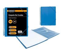 Ingraf Cartella 20 Buste con Busta Copertina Personalizzabile - Polipropilene Rigido - Formato A4 - Spirale in Plastica Indefor NEW