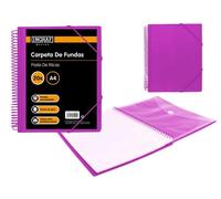 Ingraf Cartella 20 Buste con Busta Copri - Polipropilene Rigido - Formato A4 - Spirale in Plastica Indeformabile - Apertura a 3 NEW