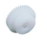 ingranaggi cilindrici in plastica, 0.8M 64T Step Spur Gear POM Plastic Straight Teeth White Multiple Bore Sizes(3mm bore)