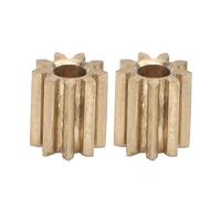 Ingranaggi in Ottone, Aramox 2 Pezzi Pignoni Motore in Metallo per Modulo Duplo Intelli Lok 0,4 9 denti, Pignone Motore, 5 mm * 4,85 mm * 1,95 mm