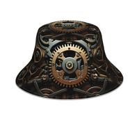 Ingranaggi meccanici fini Cappello da pescatore riflettente, cappello da sole portatile adatto per ciclismo, viaggi, escursionismo e pesca. Nero