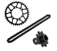 Ingranaggio anteriore in acciaio al carbonio medio 10T + ingranaggio posteriore in alluminio 7075T 36T + set catena pignone 70 sezioni for motocicletta LOSI-1/4 Promoto-MX(36T 10T Gear Chain)