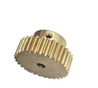 Ingranaggio cilindrico a gradini in ottone, Dimensioni multiple dell'albero del pignone dei denti diritti diametro di passo 30mm dell'ingranaggio cilindrico in rame 0.6M 48T(9mm bore)