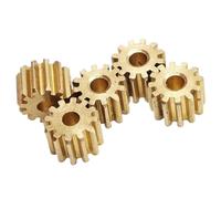 Ingranaggio cilindrico in ottone, 5 pezzi 0,2 modulo 10 denti ingranaggi cilindrici in rame,4 mm diametro esterno diverse dimensioni(0.8mm bore 2mm thickness)