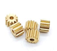 Ingranaggio cilindrico in ottone, 5 pezzi 0,25 m ingranaggio piatto in ottone 9-11 denti dritto,98 mm foro 1 albero motore pignone(10 teeth)