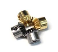 Ingranaggio conico 0,8 modello 15 denti, foro 3/4/5/6 mm, trasmissione 90 °, rame e acciaio, 1 pezzo(Hole 6 (steel))