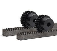 Ingranaggio di trasmissione, pignone a spirale 2pcs Ingranaggio cilindrico con cremagliera 10x10x500mm 1M 16T Pignone 1 modulo 45 Ingranaggio metallico in acciaio Pignone Trasmissione a cremagliera Vi