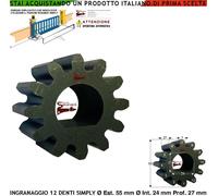 Ingranaggio Z12 X Cremagliera M4 in Acciaio Ricambio Simply Codice 100902 e Geko