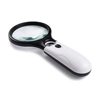 Ingrandimento portatile 10x illuminazione mirror assistita 20x con lente HD leggero a LED per la lettura del libro Identificazione dei gioielli orologi fai da te artigianato e riparazione bianca 19 *