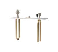 Ingressi Tavolo da ingresso moderno con piano in finto marmo, base in metallo e luce sensore integrata | consolle for spazi ristretti | divano for l'arredamento del soggiorno Corridoi(Gold,Piccolo)