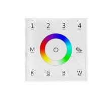 Ingresso AC 110 V 220 Touch screen a 4 zone master dimmerazione/temperatura colore/controller RGB/RGBW/RGBCCT(T14-W)