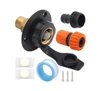 Ingresso acqua camper con valvole in ottone e alloggiamento ABS, nero | Guscio in ABS con valvole anti riflusso per acqua potabile sicura con guarnizione in silicone per risparmiare spazio