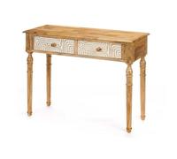 Ingresso con 2 Cassetti Gift Decor Bianco Marrone 98 x 77 x 42 cm Curva