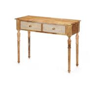 Ingresso con 2 Cassetti Gift Decor Bianco Marrone 98 x 77 x 42 cm Fogli