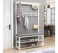 Ingresso corridoio albero con 2 livelli scarpiera e 10 ganci - Stand appendiabiti autoportante per 6-8 paia di scarpe - Facile da montare - Stand appendiabiti con scarpiera - Porta scarpe e