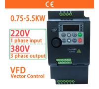 Ingresso da 220 V a uscita 380 V VFD Convertitore a frequenza variabile Convertitore 0,75/1,5/2,2/3,7/4/5,5 KW Regolatore di velocità del motore 1.5KW