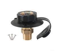 Ingresso dell'acqua per camper 34 NH femmina 12 NPT maschio in ottone e plastica con valvola di ritegno integrata, design a prova di perdite, resistente alle intemperie, per rimorchi da viaggio e