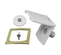 Ingresso dell'acqua per camper con tappo bloccabile, porta di riempimento a gravità per camper e barca, kit di ricambio per serbatoio dell'acqua dolce in ABS bianco quadrato stile baionetta