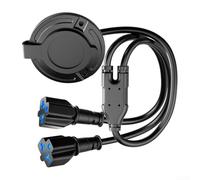 Ingresso di alimentazione a terra per camper da 20 Amp con robusta copertura impermeabile in metallo e due cavi di prolunga da 12 AWG da 45,7 cm, per uso esterno