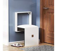 Ingresso Invisibile Panca per Scarpe,Sgabello per Doccia Pieghevole Moderno Ingresso Sgabello per Cambiare Scarpe Fissato al Muro con Sedia Imbottita in Pelle PU per Bagno-A 39.5x3