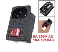 Ingresso Maschio Presa Con Fusibile 10A 250V 3 Pin IEC320