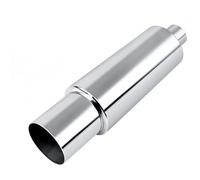 Ingresso Universale 2,5 Pollici Uscita 4 Pollici Silenziatore Acciaio Inossidabile Tubo Auto Sistemi Scarico Motociclette Coda Marmitta Auto Scarico Tubo(Sterling silver)