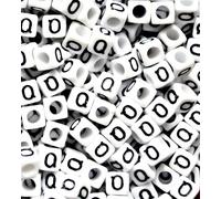 Ingrosso 500 Pezzi Quadrato Alfabeto Lettera Bianco Cubo Perline Con Nero