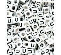 Ingrosso 500 Pezzi Quadrato Alfabeto Lettera Bianco Cubo Perline Con Nero